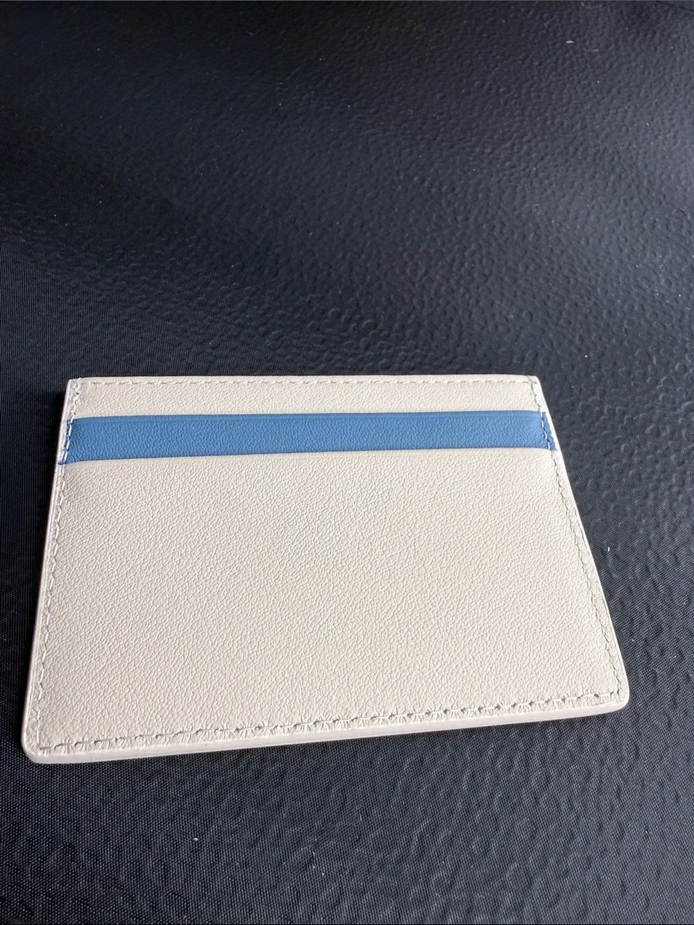 Rylor NEW cream and Light Blue Leather Card Holder